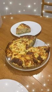 Salmon and Mixed Peas Quiche